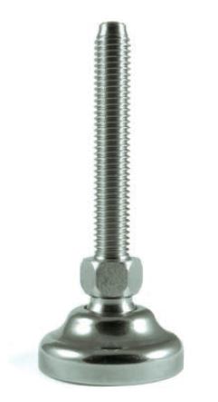 Stainless steel adjustable feet Ø 30, 30° tilting screw